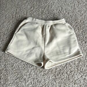 SHEIN Cream Athletic Shorts with Elastic Waistband